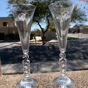 Bellagio Millennium Champagne Flutes. Box Of 2